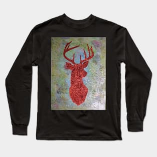 Red Christmas Reindeer Long Sleeve T-Shirt